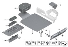 Облицовка пола багажного отделения для ROLLS-ROYCE RR6 Dawn N74R (схема запасных частей)