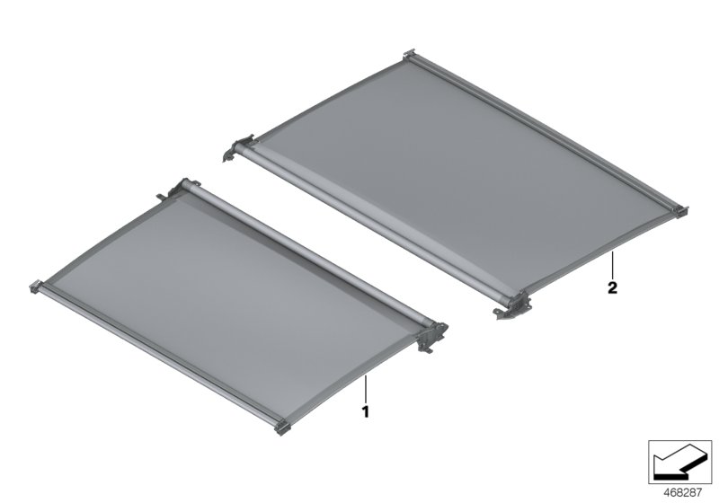 Individual штора панорам.стеклян.крыши для BMW G12N 730Li B48D (схема запчастей)