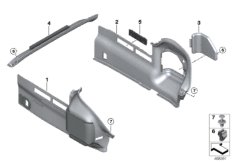 Обшивка багажного отделения Бок для BMW RR6 Dawn N74R (схема запасных частей)