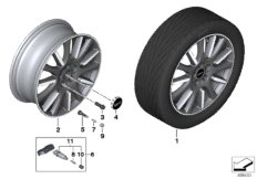 MINI LM колесо High Spoke 596 для BMW F56 Cooper D B37B (схема запасных частей)
