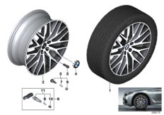 BMW LM колесо с крест.спицей 636 - 20" для BMW G31 530d B57 (схема запасных частей)