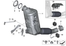 Катализатор/сажевый фильтр для BMW F56 Cooper D B37B (схема запасных частей)