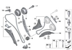 Приводная цепь механ.газораспределения для BMW G12 750LiX 4.4 N63R (схема запасных частей)