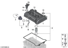 Крышка головки блока цилиндров/доп.эл. для BMW I01 i3 60Ah Rex IB1 (схема запасных частей)