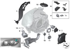 Детали ксеноновой фары / ALC для BMW F11N 535dX N57Z (схема запасных частей)