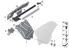 Механизм перемещения стекла двери Зд для BMW RR5 Wraith N74R (схема запасных частей)