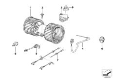 Электрические детали кондиционера для BMW E39 523i M52 (схема запасных частей)