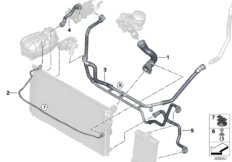 Шланги системы охлаждения для BMW F87N M2 N55 (схема запасных частей)