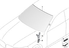 Остекление, дополнительные элементы для BMW G11 730i B48 (схема запасных частей)