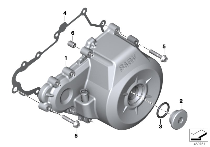 Крышка картера двигателя Л для BMW K02 G 310 GS (0G02, 0G12) 0 (схема запчастей)