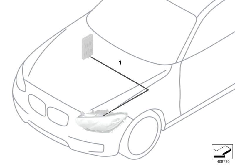Переоснащ.модиф.модели фара для BMW F30 Hybrid 3 N55 (схема запчастей)