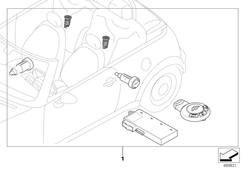 одновременное запирание для MINI R58 Cooper S N18 (схема запчастей)