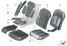 Набивка и обивка сиденья пов.комф.Зд для BMW G12N M760LiX N74L (схема запасных частей)