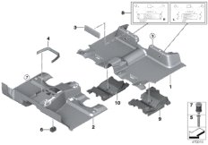 Внутренние принадлежности Нж для BMW RR1N Phantom EWB N73 (схема запасных частей)