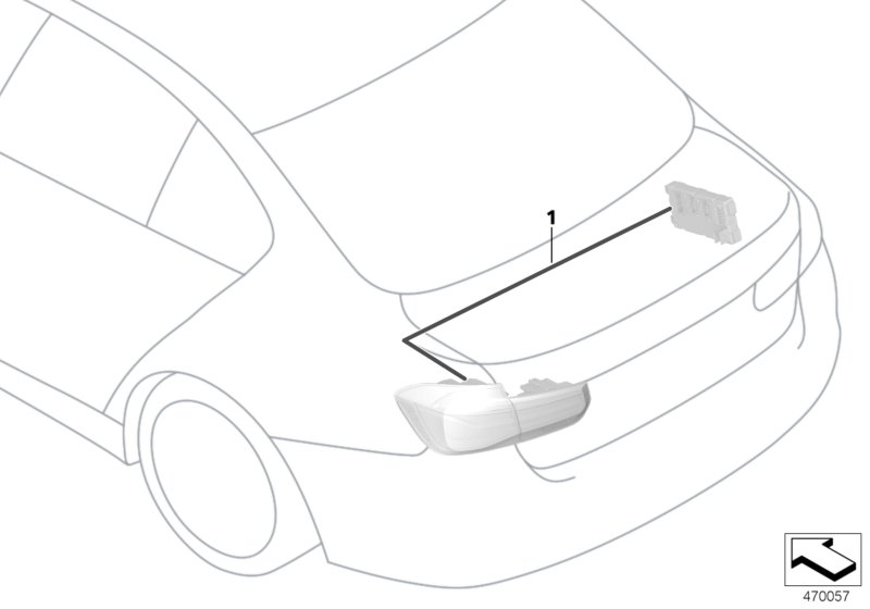 Переосн.блока задних фонарей Facelift для BMW F30 320dX N47N (схема запчастей)