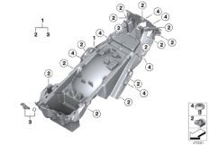 Деталь заднего кронштейна для BMW K48 K 1600 GT 17 (0F01, 0F11) 0 (схема запасных частей)