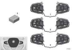 Переключатель базового рулевого колеса для BMW G12 750LiX 4.0 N63R (схема запасных частей)