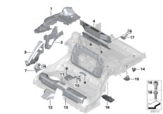 Пол багажника/брызговик Зд для ROLLS-ROYCE RR6 Dawn N74R (схема запасных частей)