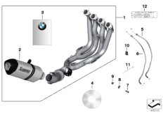 Система выпуска ОГ HP титан для BMW K46 S 1000 RR 12 (0524,0534) 0 (схема запасных частей)