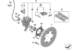 Тормозной механизм заднего колеса для BMW C1N C1 (0191) 0 (схема запасных частей)