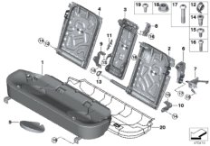 Каркас подушки базового сиденья Зд для BMW F15 X5 25dX N47S1 (схема запасных частей)