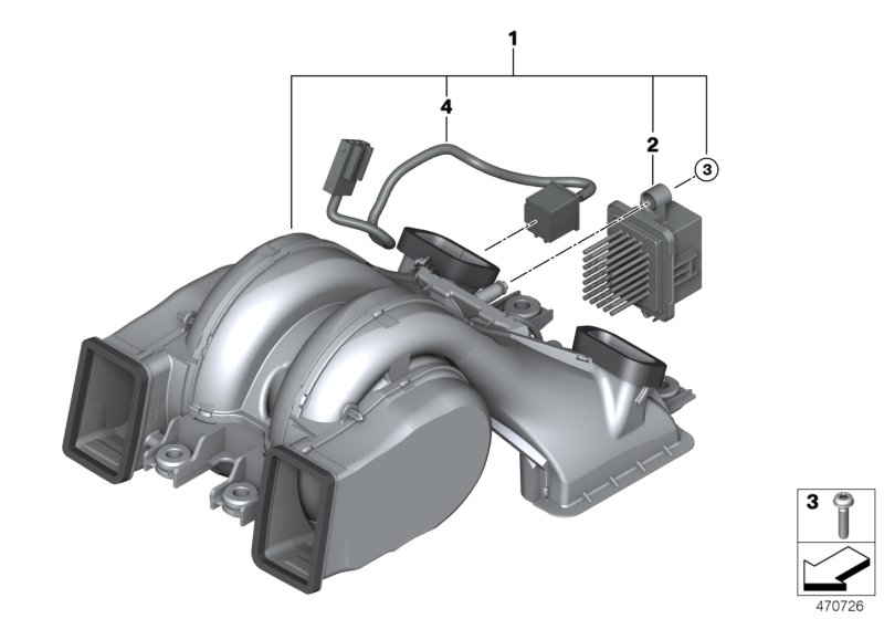 Вентилятор задней части салона для BMW RR31 Cullinan N74L (схема запчастей)
