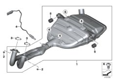 Детали системы выпуска ОГ с креплением для MOTO K19 C 650 GT (0133, 0134) 0 (схема запасных частей)