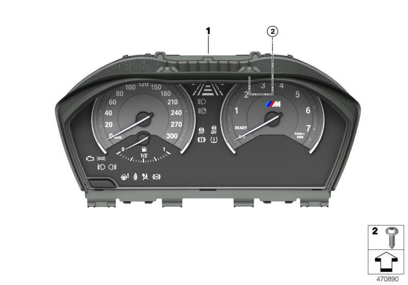 комбинация приборов для BMW F87N M2 Competition S55 (схема запчастей)