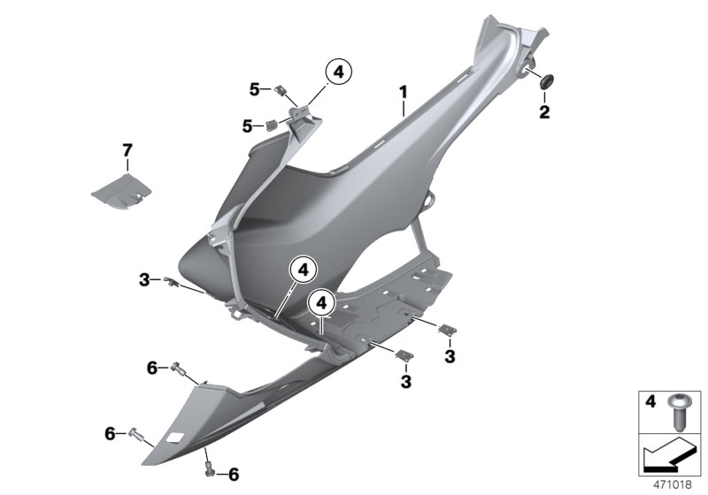 Подножки для BMW K18 C 650 Sport 16 (0C04, 0C14) 0 (схема запчастей)