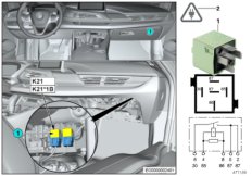 Реле масляного насоса КПП K21 для BMW I12 i8 B38 (схема запасных частей)