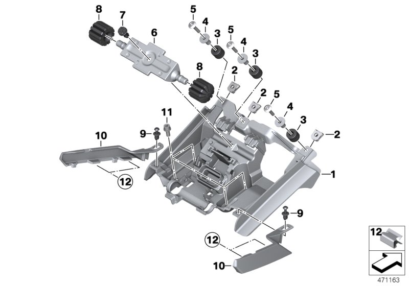 Фиксатор сиденья для BMW K48 K 1600 GTL 17 (0F02, 0F12) 0 (схема запчастей)