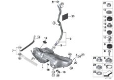 Топливный бак/дополнительные элементы для BMW F30N 330e B48X (схема запасных частей)