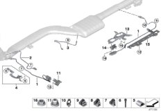 Датчики ОГ / зонд NOX / SCR для BMW G31 530dX B57 (схема запасных частей)