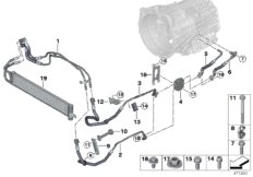 Трубопровод радиатора КПП/теплообменник для BMW F87N M2 N55 (схема запасных частей)