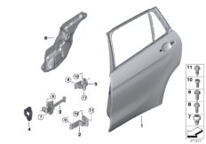Задняя дверь - петля/ограничитель двери для BMW M13 Zinoro 60H/100H B38X (схема запасных частей)