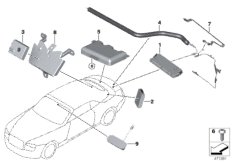 Детали разнесенной антенны для BMW RR6 Dawn N74R (схема запасных частей)