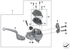 Handbremsarmatur для BMW K61 K 1600 Bagger (0F51, 0F53) 0 (схема запасных частей)