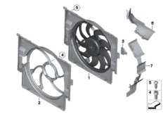Кожух вентилятора-дополнительн.элементы для BMW F87N M2 Competition S55 (схема запасных частей)