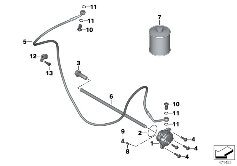 Привод управления сцеплением для BMW K48 K 1600 GTL 17 (0F02, 0F12) 0 (схема запчастей)