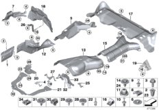 Теплоизоляция для BMW F15 X5 30dX N57N (схема запасных частей)
