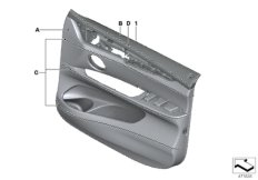 Индивидуальная обшивка двери кожа Пд для BMW F85 X5 M S63R (схема запасных частей)