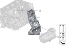 Картер двигателя дополнительные элементы для BMW F45N 225xe B38X (схема запасных частей)