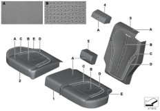 Инд.обивка сиденья пов.комфорт.кожа для BMW F15 X5 50iX 4.0 N63N (схема запасных частей)