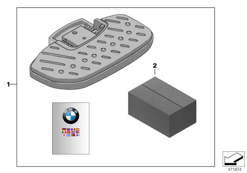 Накладки упоров для ног пас. рег. для BMW K30 R 1200 CL (0442,0496) 0 (схема запчастей)