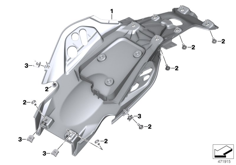 Нижняя часть кормы для BMW K03 G 310 R (0G01, 0G11) 0 (схема запчастей)