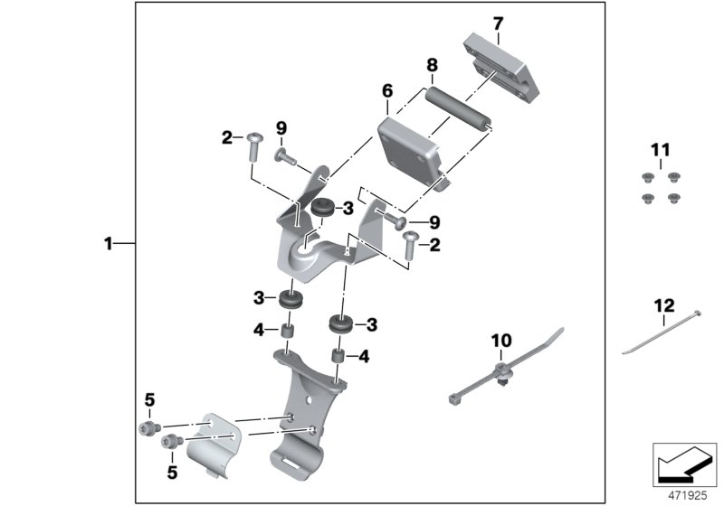 Доп.элементы навигатора BMW Motorrad для BMW K19 C 650 GT 16 (0C05, 0C15) 0 (схема запчастей)