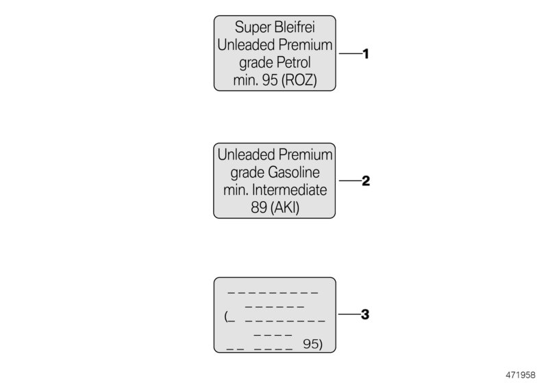 Шильдик с данными о топливе для BMW K18 C 600 Sport (0131, 0132) 0 (схема запчастей)