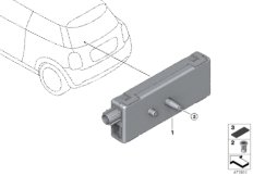Детали антенного усилителя для BMW F57 Cooper SD B47D (схема запасных частей)