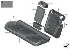 Инд.обивка сиденья пов.комфорт.кожа для BMW F86 X6 M S63R (схема запасных частей)