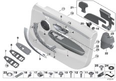 Доп.элементы обшивки передней двери для BMW F36 430dX N57N (схема запасных частей)